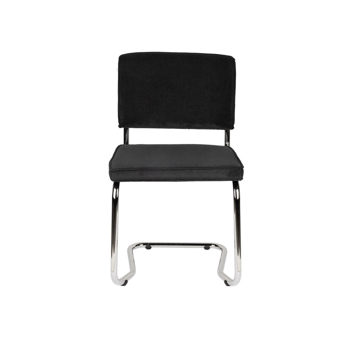 ESSZIMMERSTUHL Ridge Kink Rib Schwarz - 2 er Set - Schwarz, Textil (48/85/50cm) - Zuiver