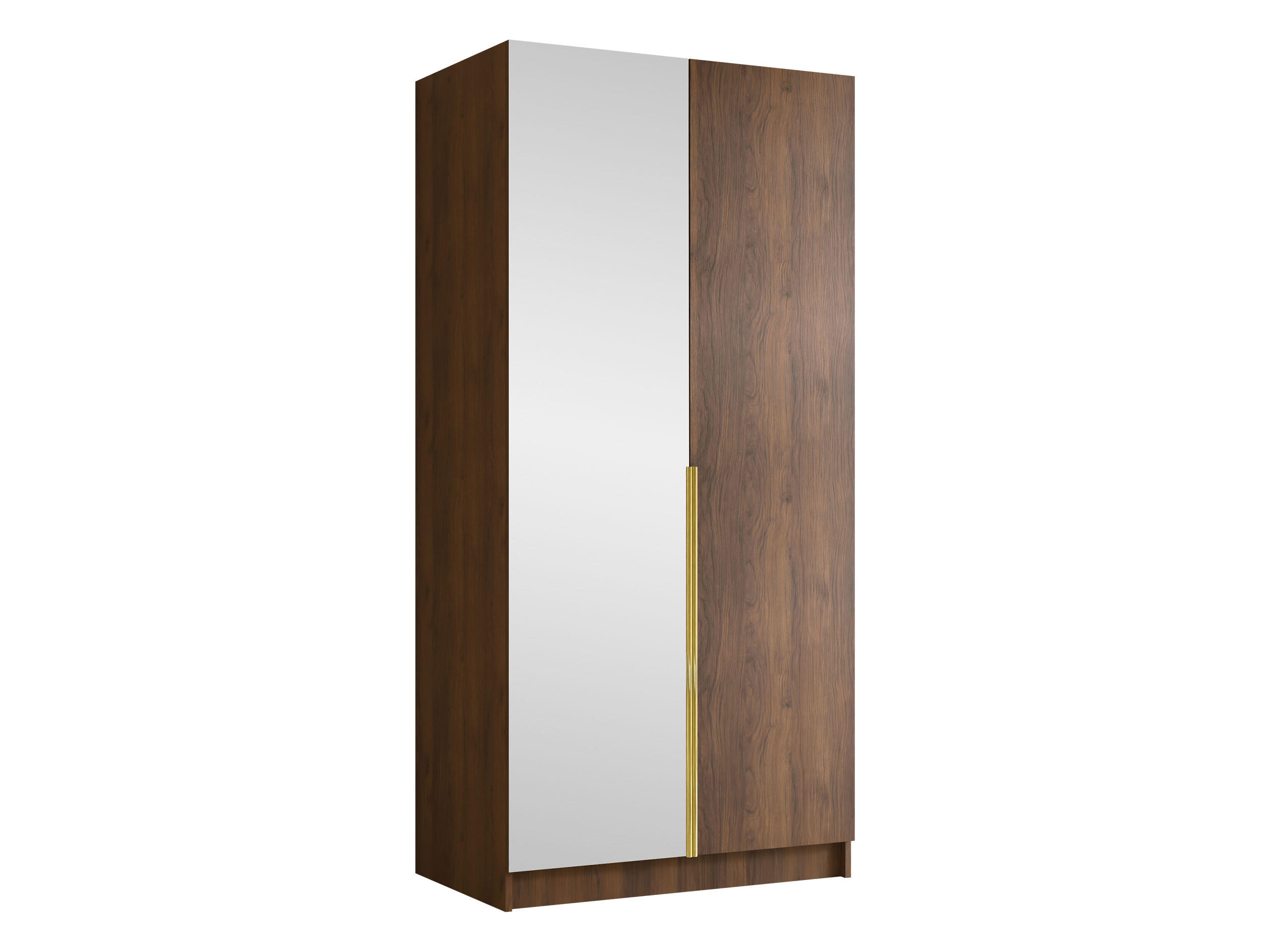 Mirjan24 Kleiderschrank Nussbaum, Gold 100x215x58 cm