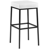 BARHOCKER Montreal 37x37x78 cm weiß - Weiß, Leder (37/78/37cm) - furnicato