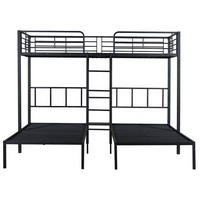 ETAGENBETT Kinderbette 90/200 cm aus Metall mit Leiter und Ablage Schwarz - Schwarz, Metall (90/200cm) - Modenvie