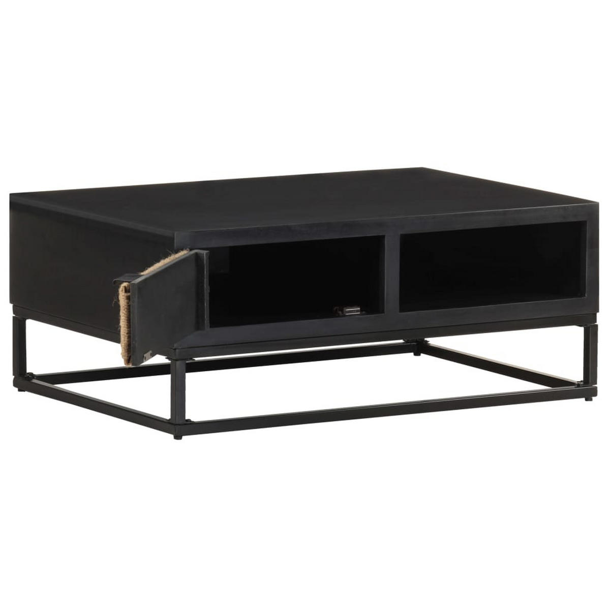 COUCHTISCH 90x60x35 cm Mango Massivholz - Schwarz, Holzwerkstoff (90/60/35cm) - furnicato