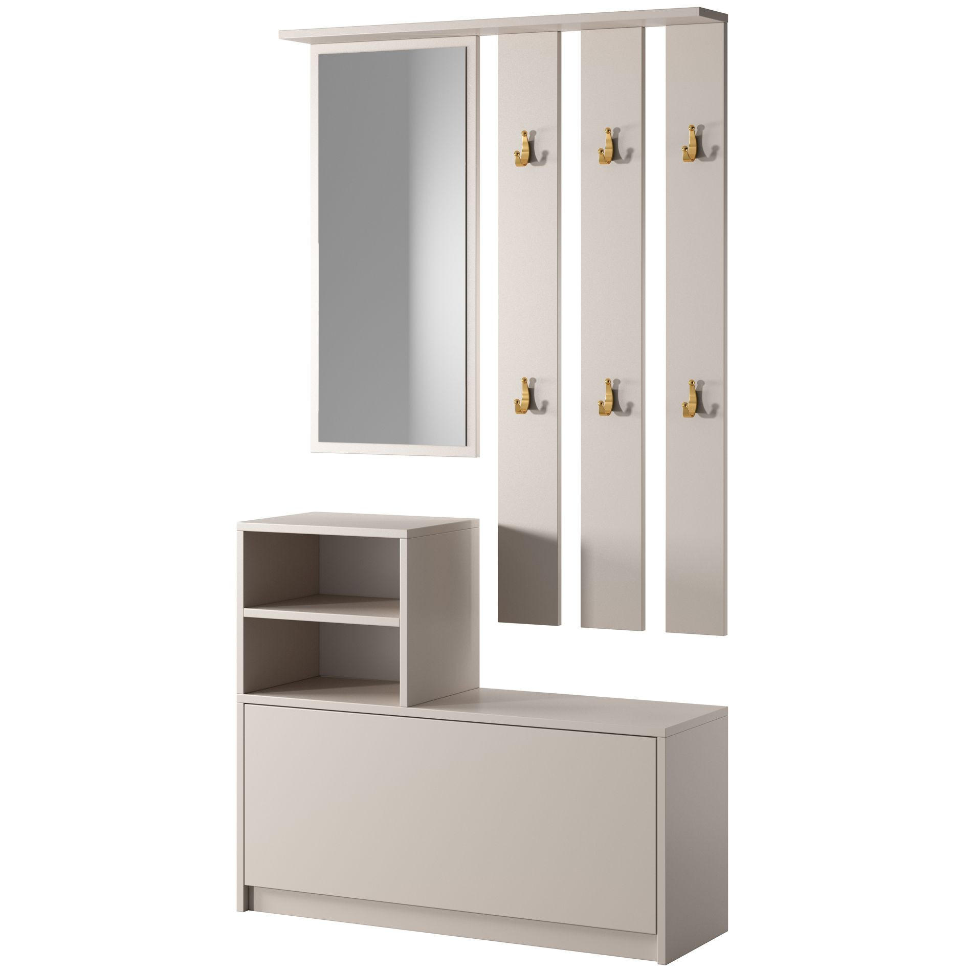 FLURMÖBEL-SET Yesfir Greige - Taupe, Holzwerkstoff (85/160/24cm) - Selsey