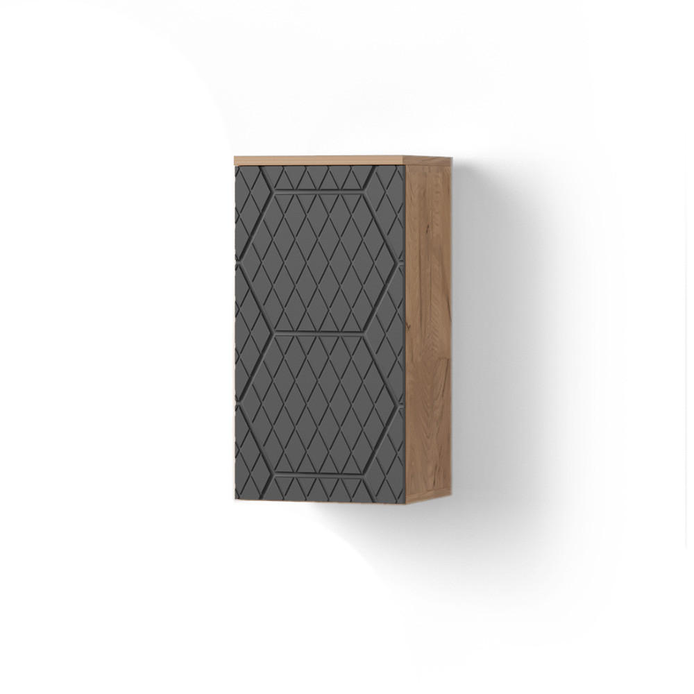 Livinity® KOUPELNOVÁ SKŘÍŇKA Ronco Antracit se strukturou včelí plástve 30 x 59 cm 2 oddíly, koupelna