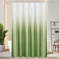 DUSCHVORHANG 180 x 180 cm Farbverlauf Grün Textil Wasserdicht - Grün, Textil (180/180cm)