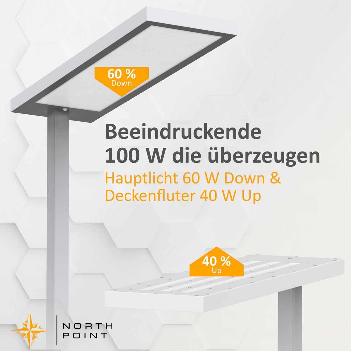 LED-STEHLEUCHTE Weiß 195 x 80 x 24 cm Metall - Weiß, Metall (80/30/195cm) - Northpoint