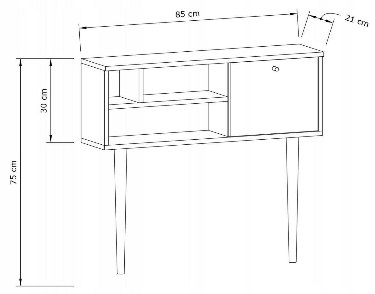GARDEROBENKONSOLE Dotti Weiß 85/21/75 cm Wandmontage - Weiß, Holzwerkstoff (85/75/21cm) - Matkam Möbel