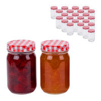 SET zavařovacích sklenic - průhledná, kov/sklo (0.4L) - Relaxdays