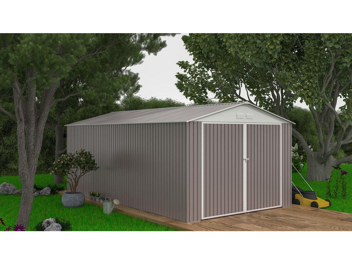 METALL-GARAGE PVC nevada - Hellgrau, Metall (310/235/570cm) - Habitat Garten