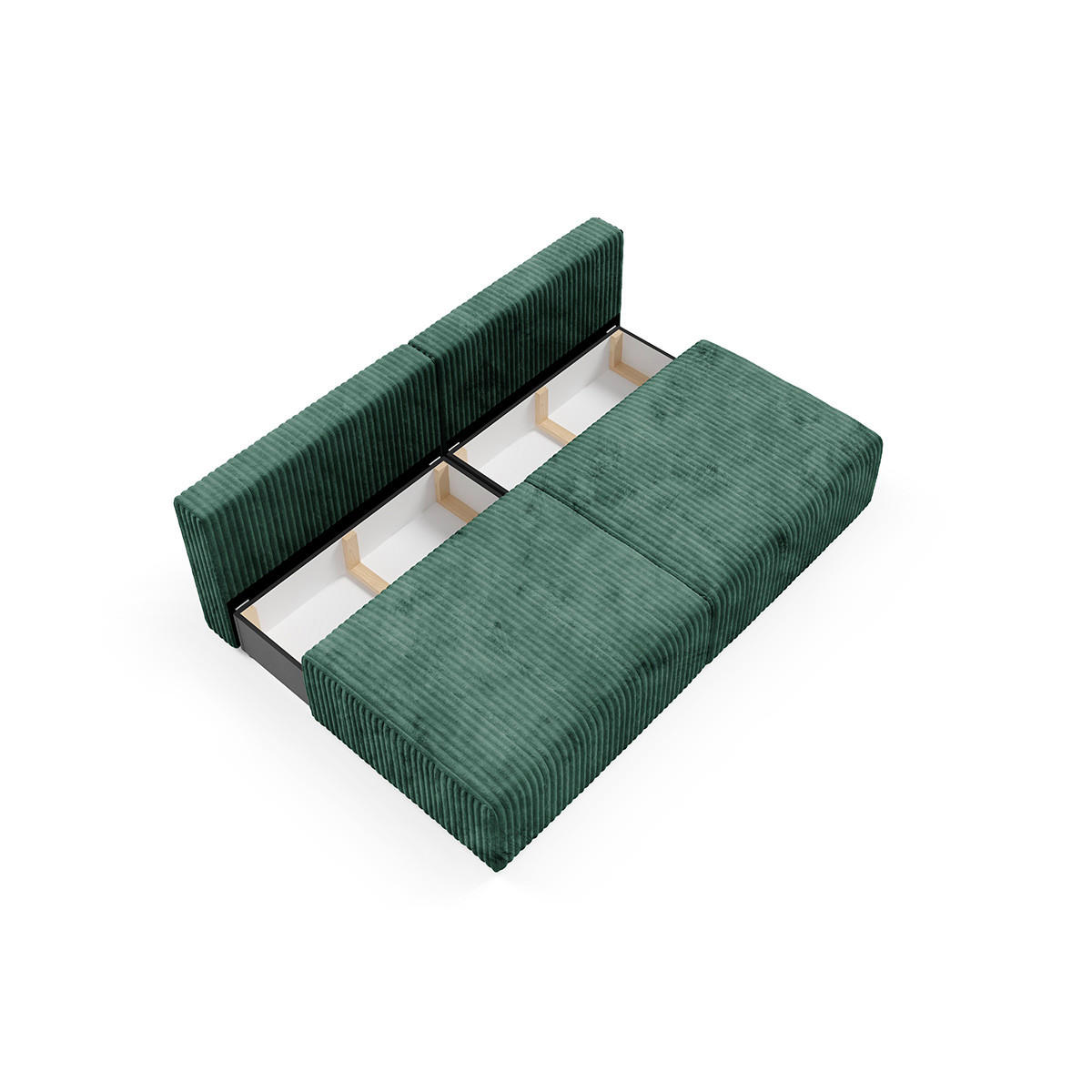 SOFA Angela 3 Sitzplätze Tannengrün - Grün, Holz (216/86/102cm) - Petits-meubles