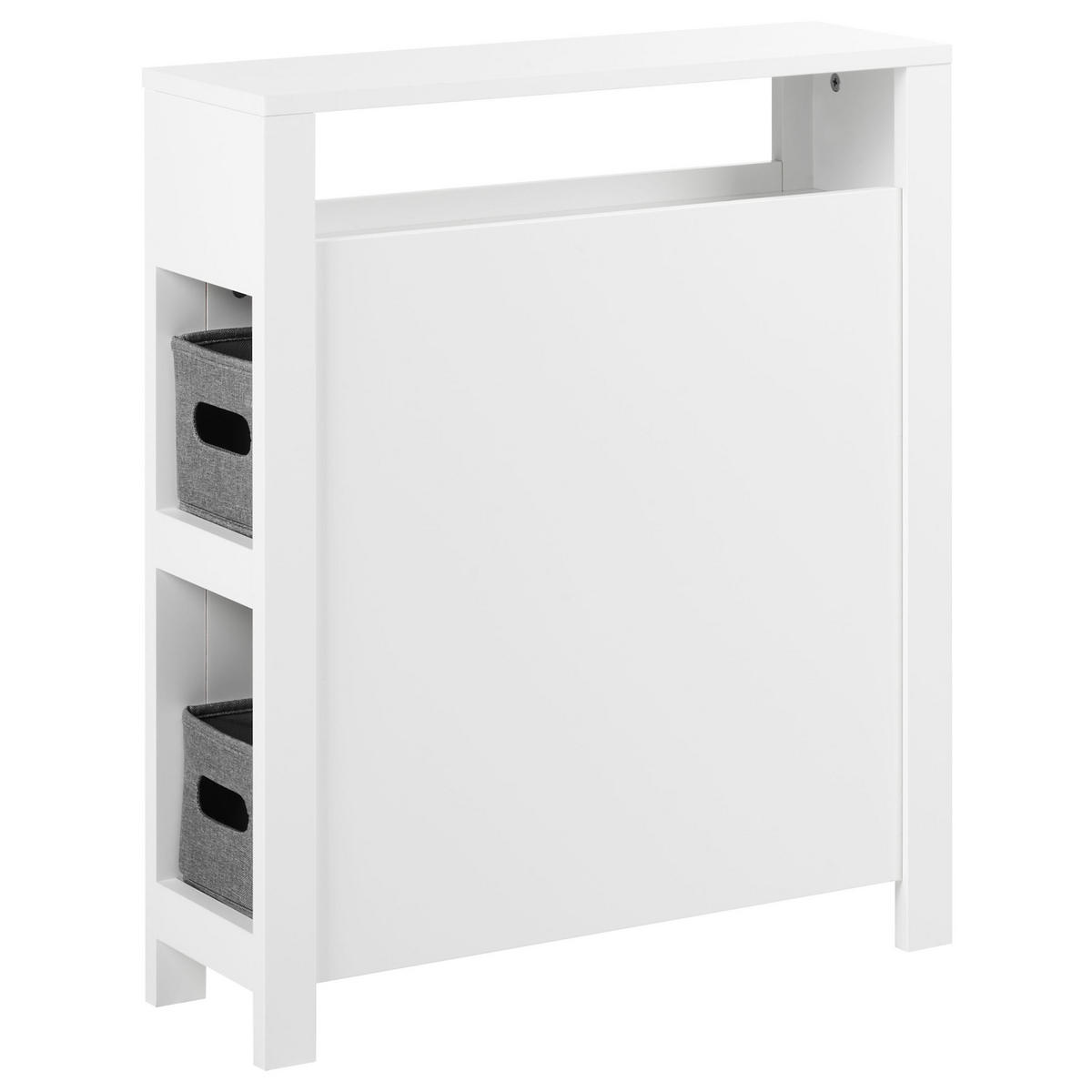DULAP DE BAIE 20 cm alb Cachi - alb/gri închis, compozit lemnos (20/70/60cm) - Beliani
