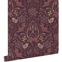 TAPETE Blumen und Vögel im Jugendstil 50 x 900 cm - Lila, Papier (50/900cm) - ESTAhome