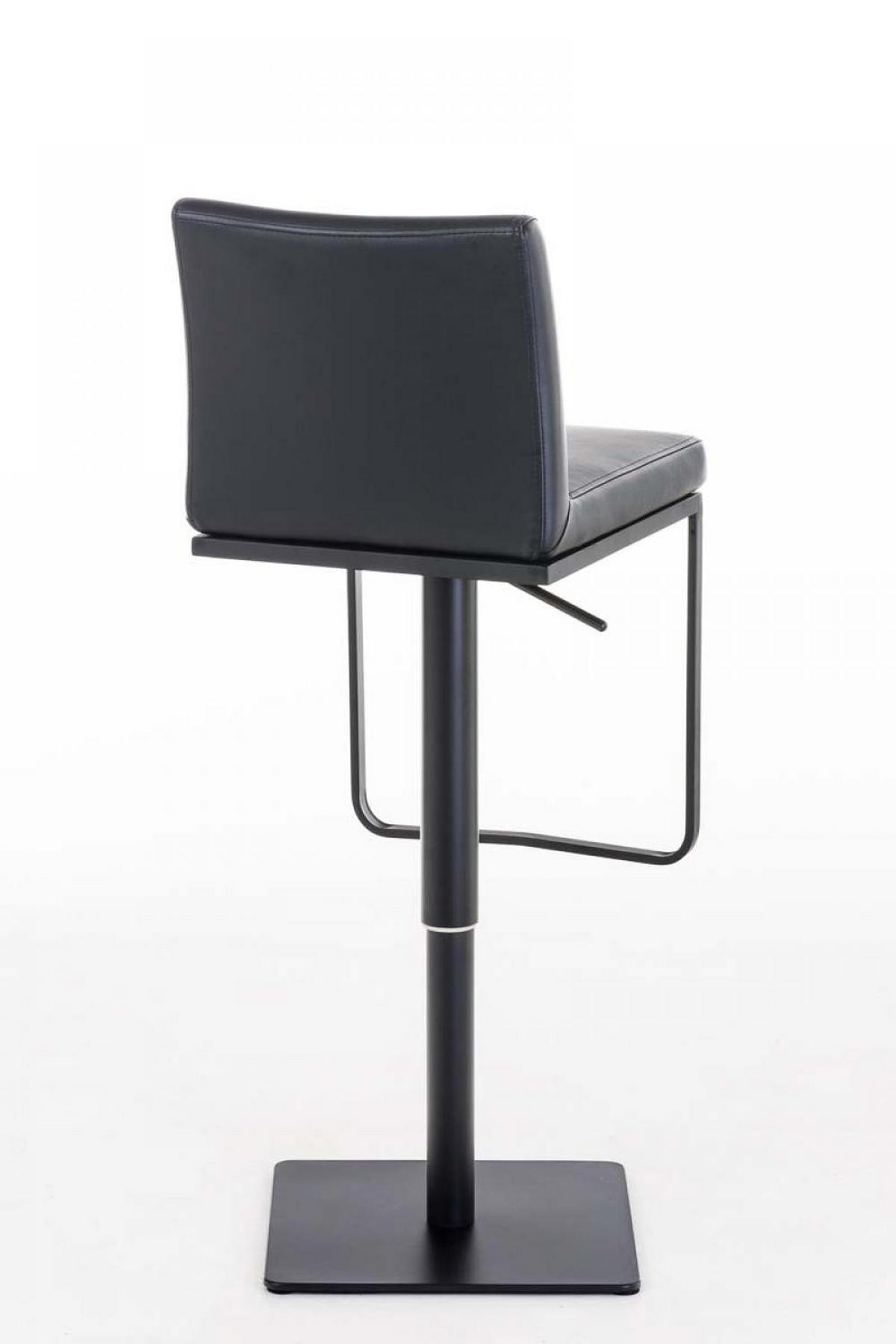 BARHOCKER 2er Set Lederlook Schwarz - Schwarz, Textil/Metall (42/86/44cm) - CLP