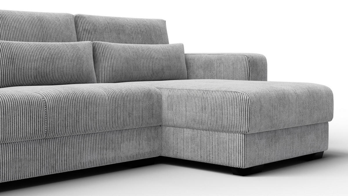 ECKSOFA OLI 4-Sitzer rechts, hellgrau - Hellgrau, Holz/Textil (295/172cm) - Courtois Laville