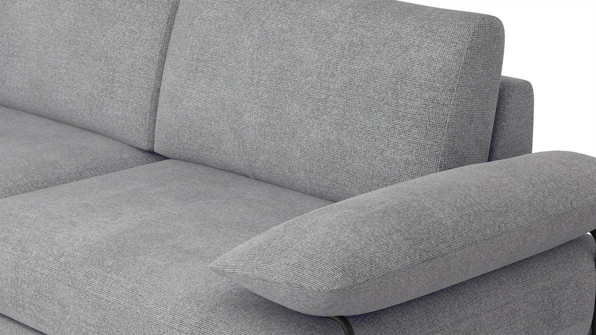 SOFA LORI 3-Sitzer, silberfarben - Silberfarben/Schwarz, Holzwerkstoff/Textil (245/87/96cm) - Courtois Laville