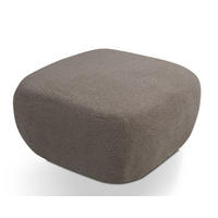 POUF Taupe LIO Bezogene Abriamo Stoff Auf Niedrigen Schwarzen Beinen - Braun, Textil (75/39/75cm) - Sepro Meble