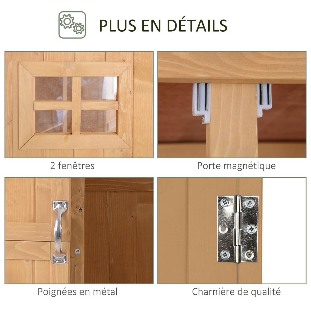 GERÄTESCHUPPEN DE-17564 2 Türen, 2 Fenster mit Bitumendach Naturholz - Naturfarben, Holz (127.5/164/50cm) - ComfortXL