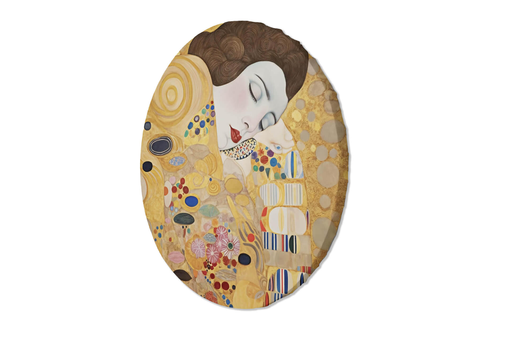 RUNDES BILD Gold 60/60 cm - Goldfarben, Textil (60/60cm) - KUNSTLOFT