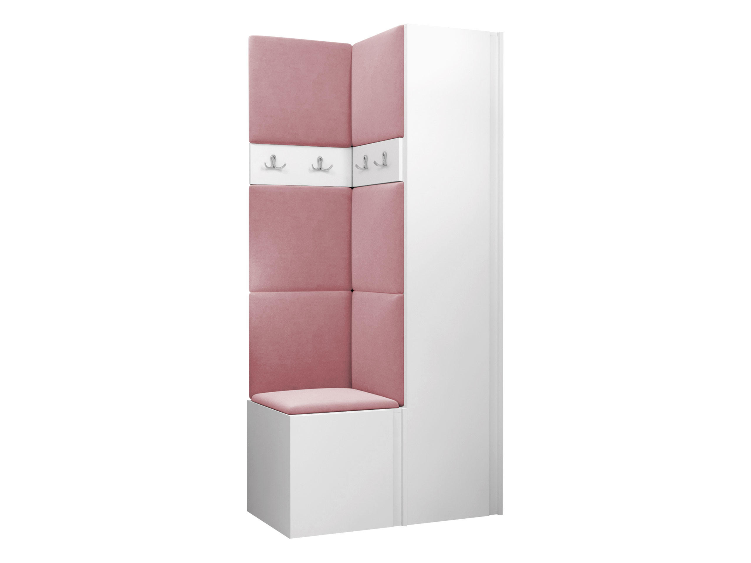 GARDEROBEN-SET Orion XXIV - Weiß/Rosa, Holzwerkstoff/Kunststoff (82/186/46cm) - MIRJAN24