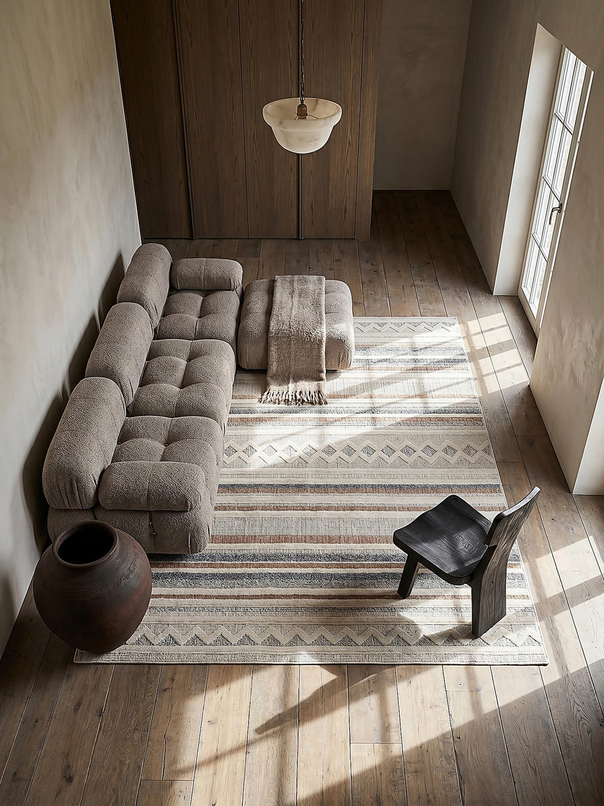 TEPPICH Waschbar RIDGE, gestreift, Grau-Beige, 194 x 290 cm - Beige, Textil (290/194cm) - KADIMA DESIGN
