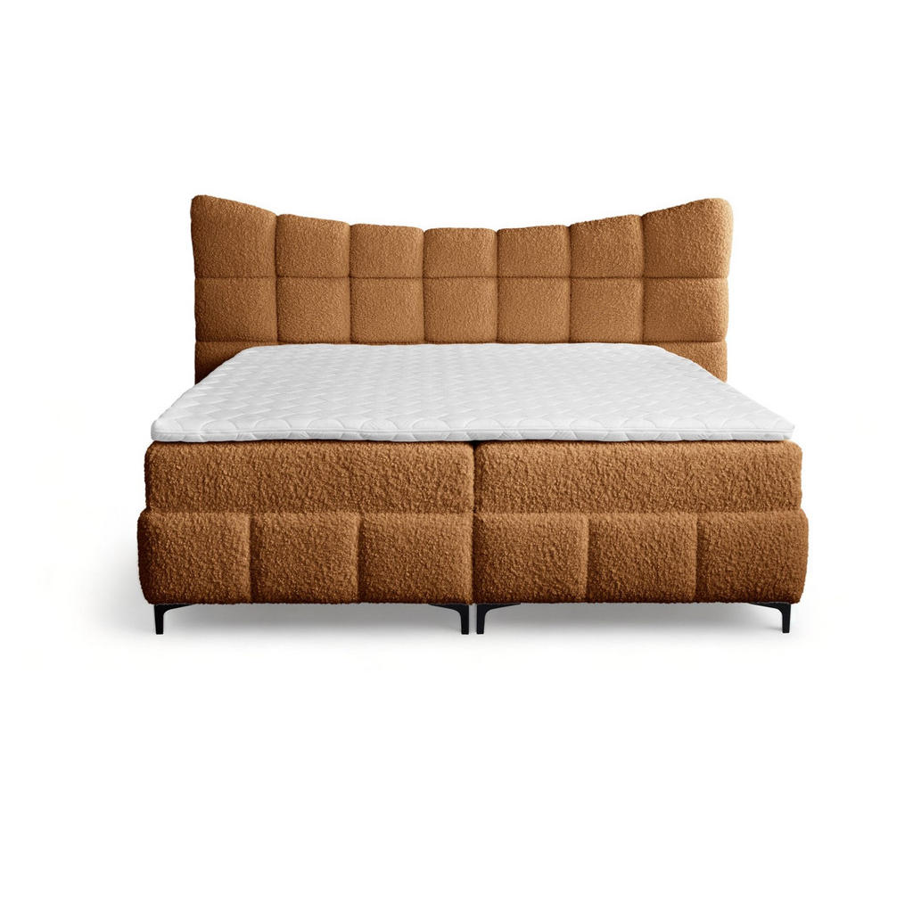 Thumbnail - Fun Möbel Boxbett, Bronze, Textil, 180x200 cm, Schlafzimmer, Betten, Boxspringbetten