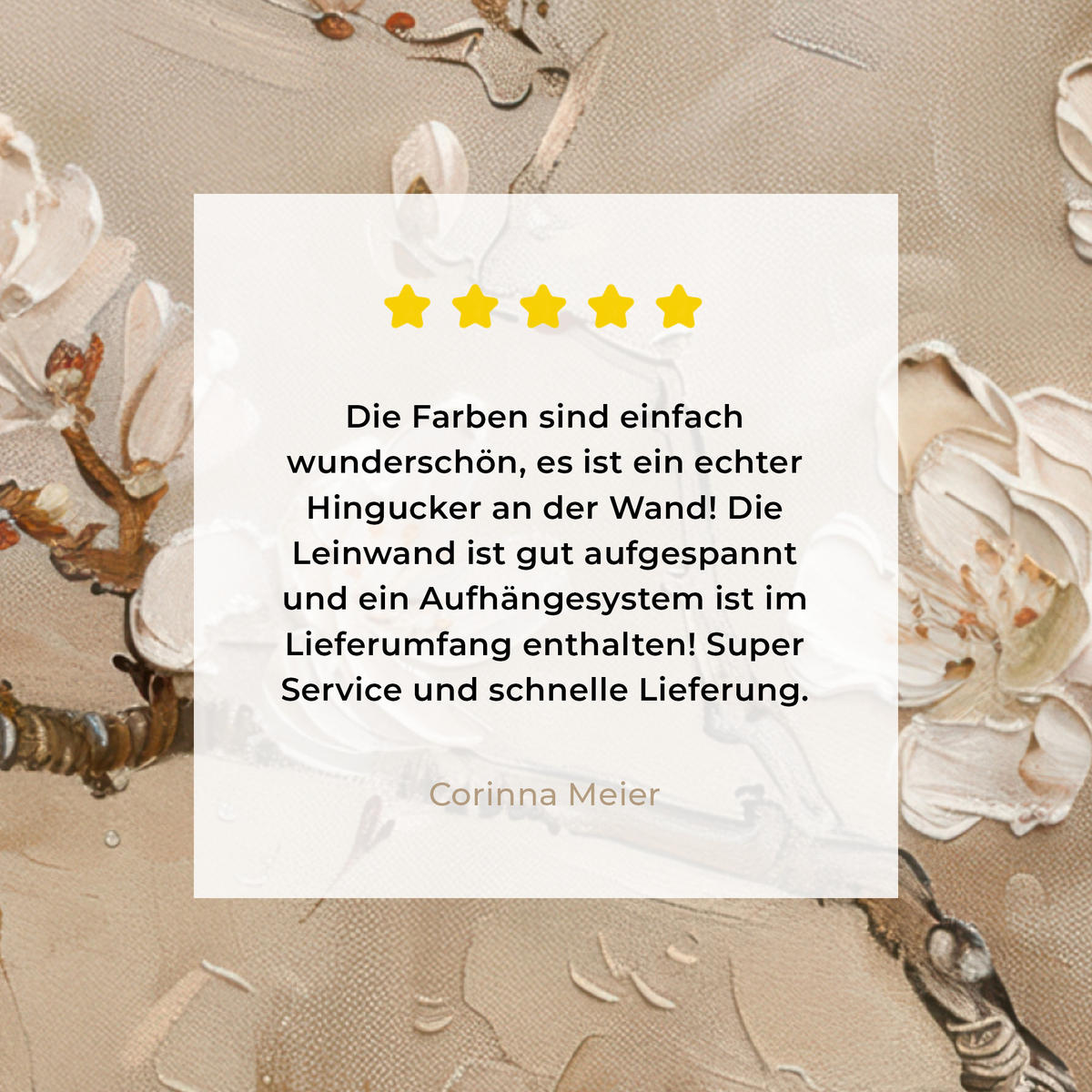 LEINWANDBILD - Blumen - Modern - Beige - Weiß - Blüte - 20x20 - Wandbilder - Beige, Textil (20/20cm) - MuchoWow