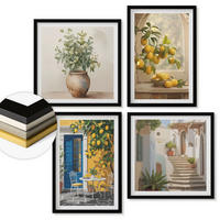 WANDBILDER 4er-Set - 50x50 cm & 40x60 cm Schwarzer Rahmen - Architektur der Zitronenstadt - Schwarz, Kunststoff (50/50cm) - ArtPrintCave