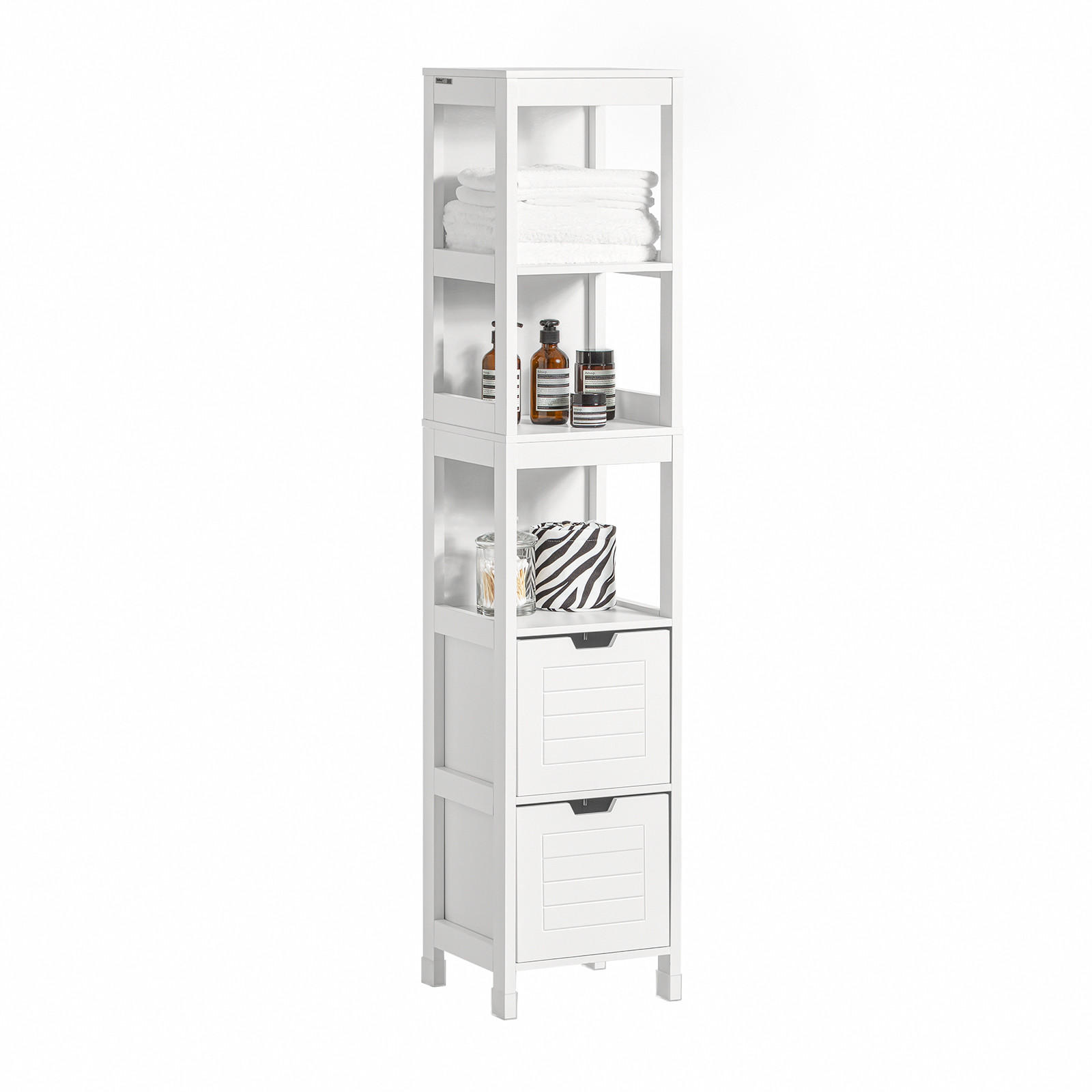 HOCHSCHRANK Weiß - Weiß, Holzwerkstoff (30/145/30cm) - SoBuy