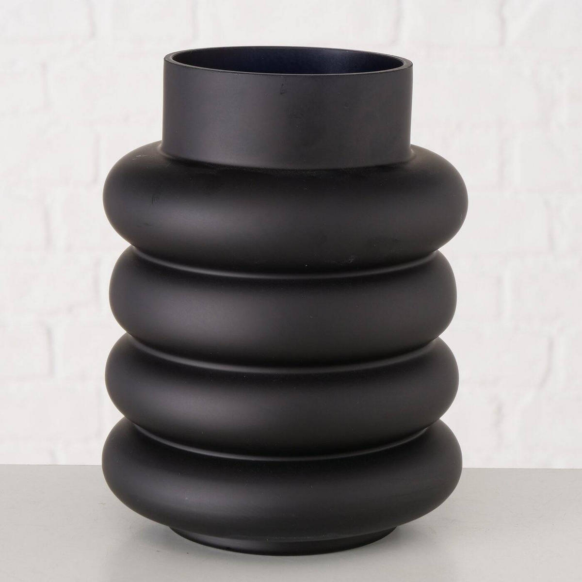 VASE Ribbo - Schwarz, Glas (20cm) - Boltze Home