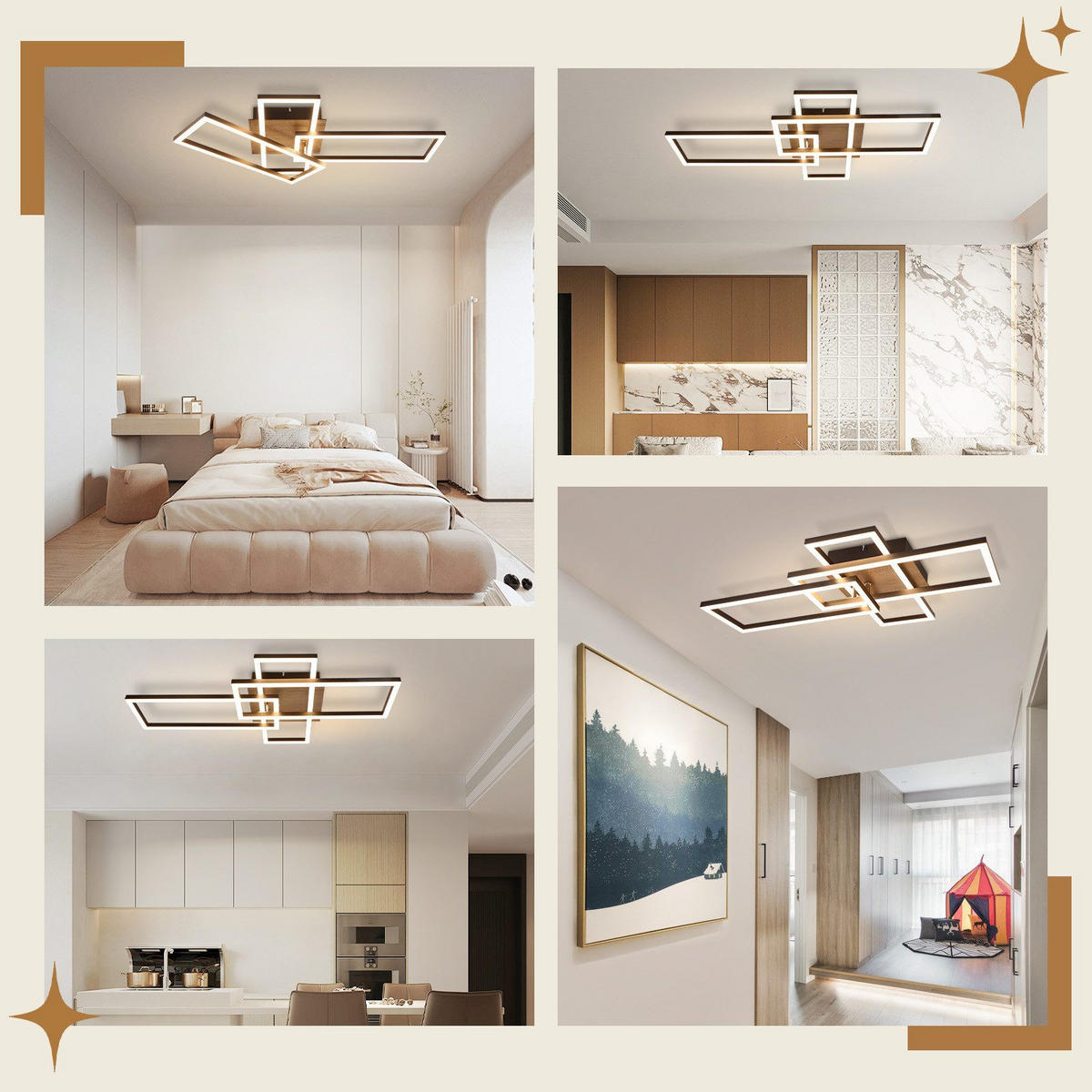 LED-DECKENLEUCHTE Mülheim 64.3/35/9.5 cm - Schwarz, Metall (64.3/35/9.5cm) - Nettlife