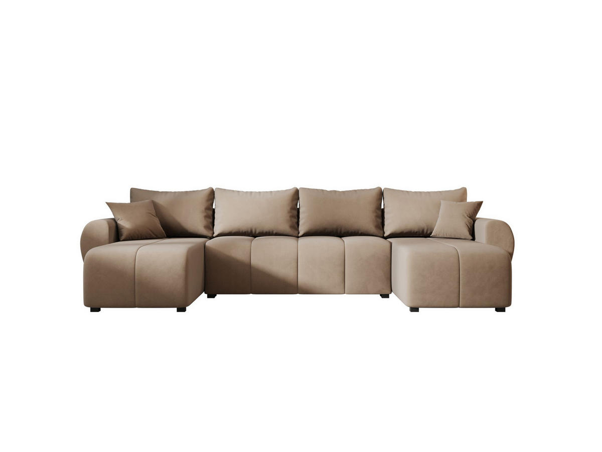 WOHNLANDSCHAFT MOLISA U Itaka 48 mit Schlaffunktion - Braun, Textil (303/82/208cm) - Bedante