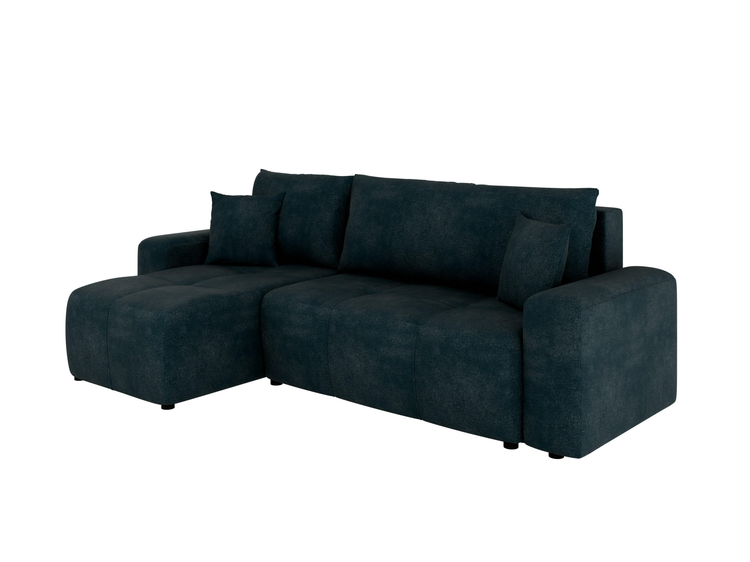 ECKSOFA Nolani mit Schlaffunktion & Bettkasten – Modern & Bequem - Dunkelblau, Kunststoff (248/145cm) - Panda Möbel