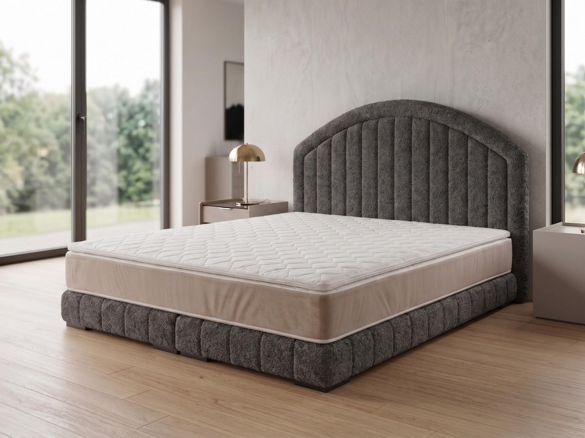POLSTERBETT LEON2 180x 200 cm Farbe: Grau - Grau, Textil (180/200cm) - A&J MöbelLand