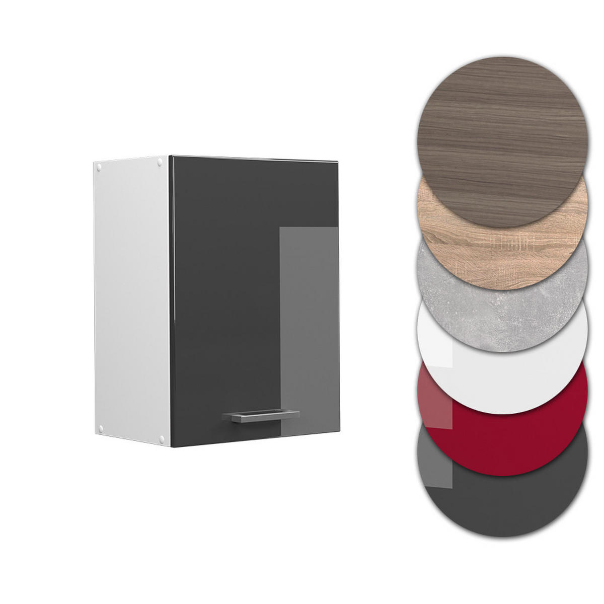 HÄNGESCHRANK R-Line Anthrazit Hochglanz 45 cm - Weiß Hochglanz/Anthrazit, Holzwerkstoff (45/60/31cm) - Vicco