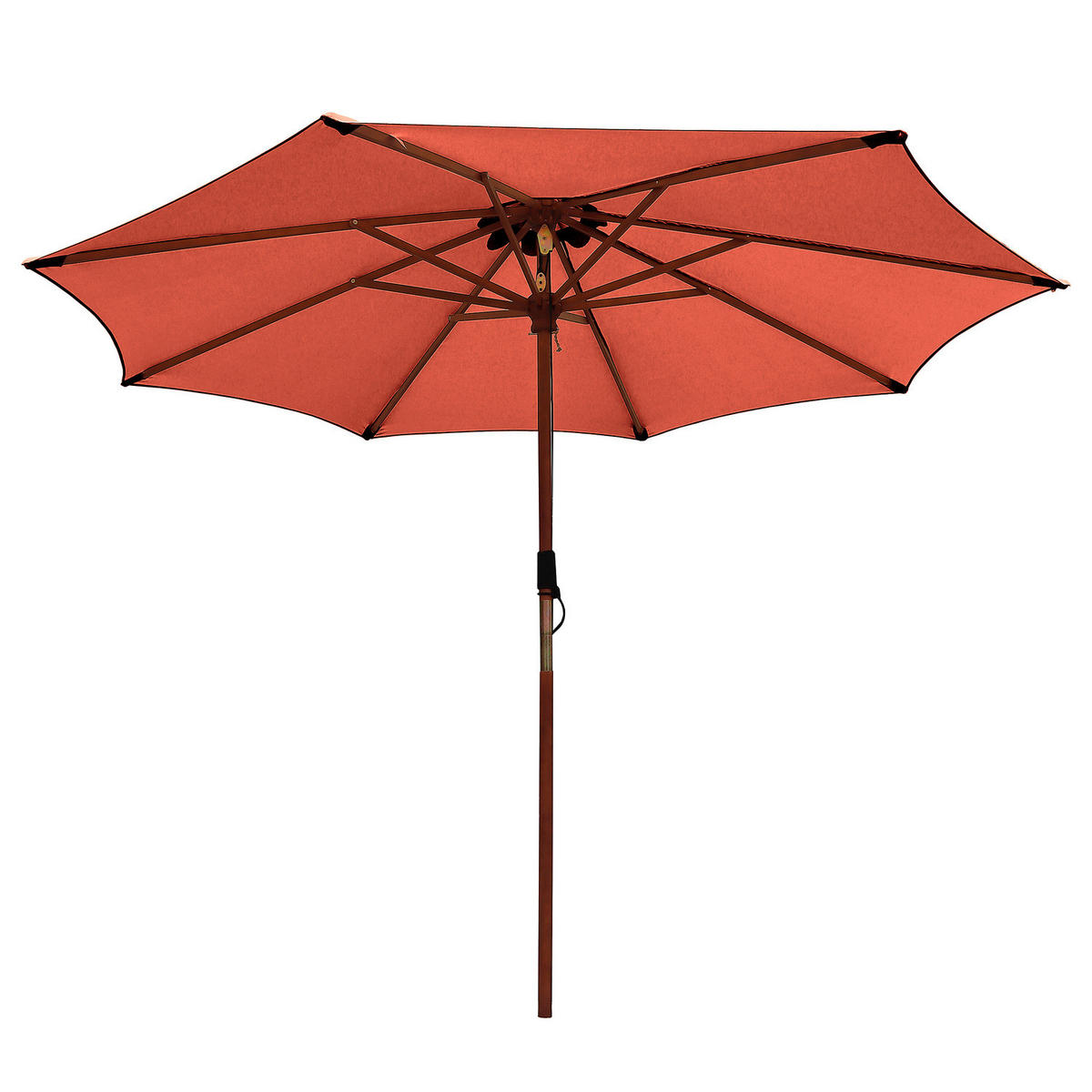 SONNENSCHIRM - Grau - Terracotta, Holz/Textil (300/300cm) - home24