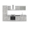 KÜCHENZEILE R-Line Beton 300 cm ohne AP - Schieferfarben/Weiß, Holzwerkstoff (300/81.6/46cm) - Vicco
