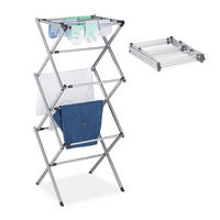 STOJAN na prádlo - sivá, kov/plast (74/106/38cm) - Relaxdays