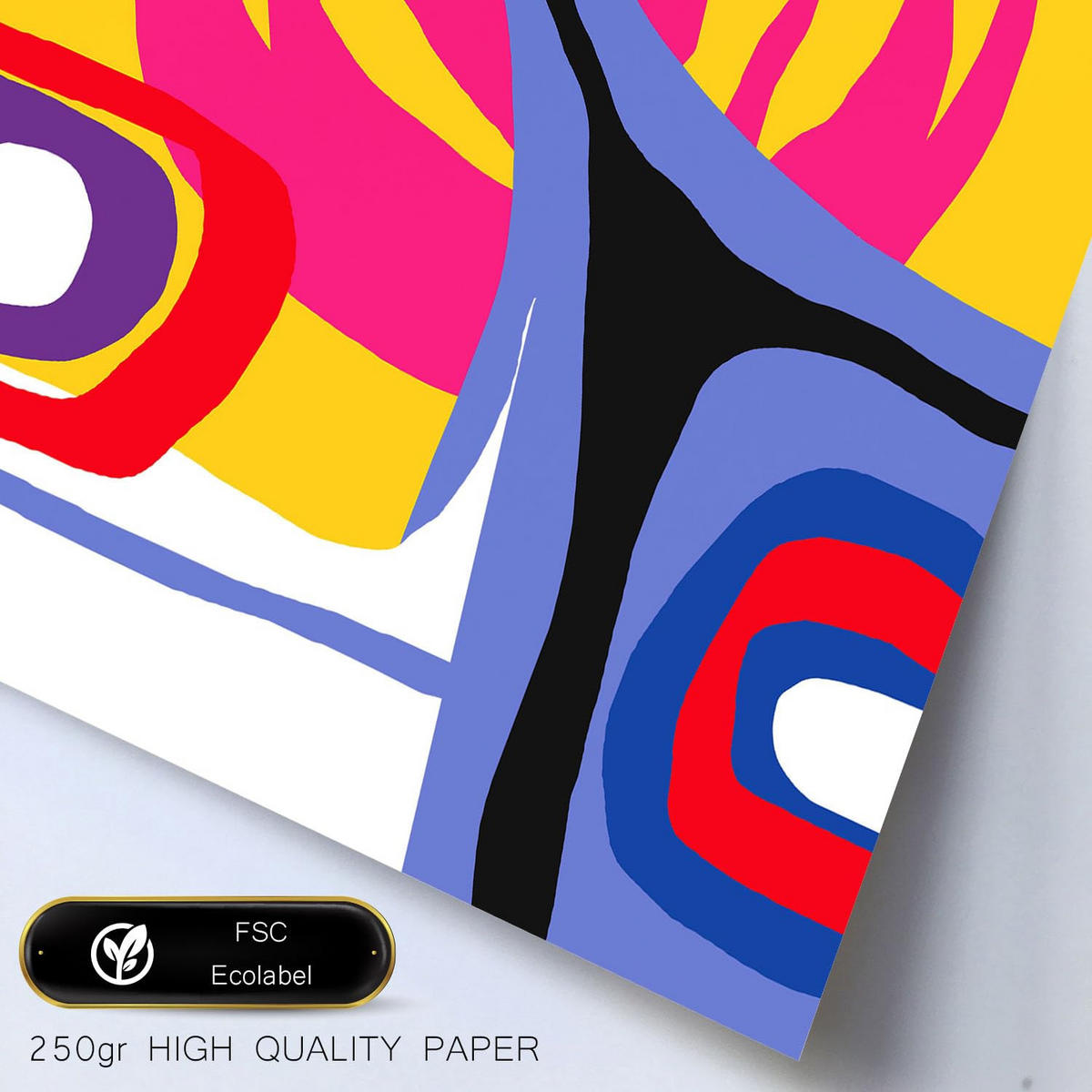 POSTER Set Mit 6 Lebendige Formen In Farbenfrohe Zusammenfassungen A3 & A4 Rahmenlos - Klar, Papier (29/3cm) - Nacnic