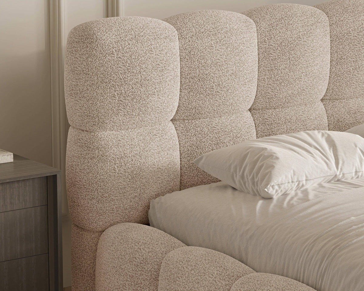 POLSTERBETT - Bett 19 - 180x200 - Beige (Arena 02) - Beige, Holzwerkstoff/Textil (180/200cm) - Möblo
