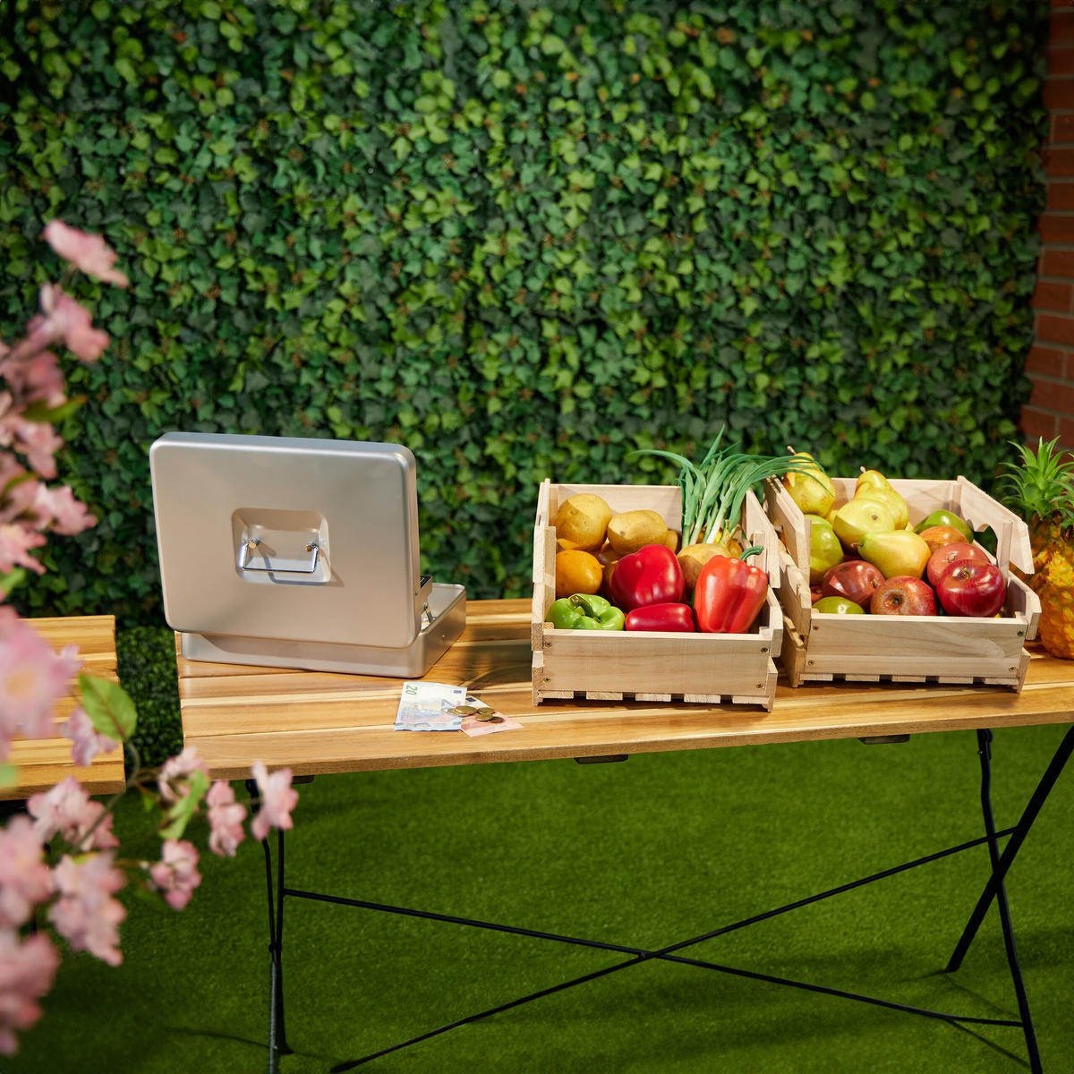 GELDKASSETTE Euro-Münzzählbrett - Weiß, Kunststoff/Metall (30.5/8.5/24.5cm) - Relaxdays