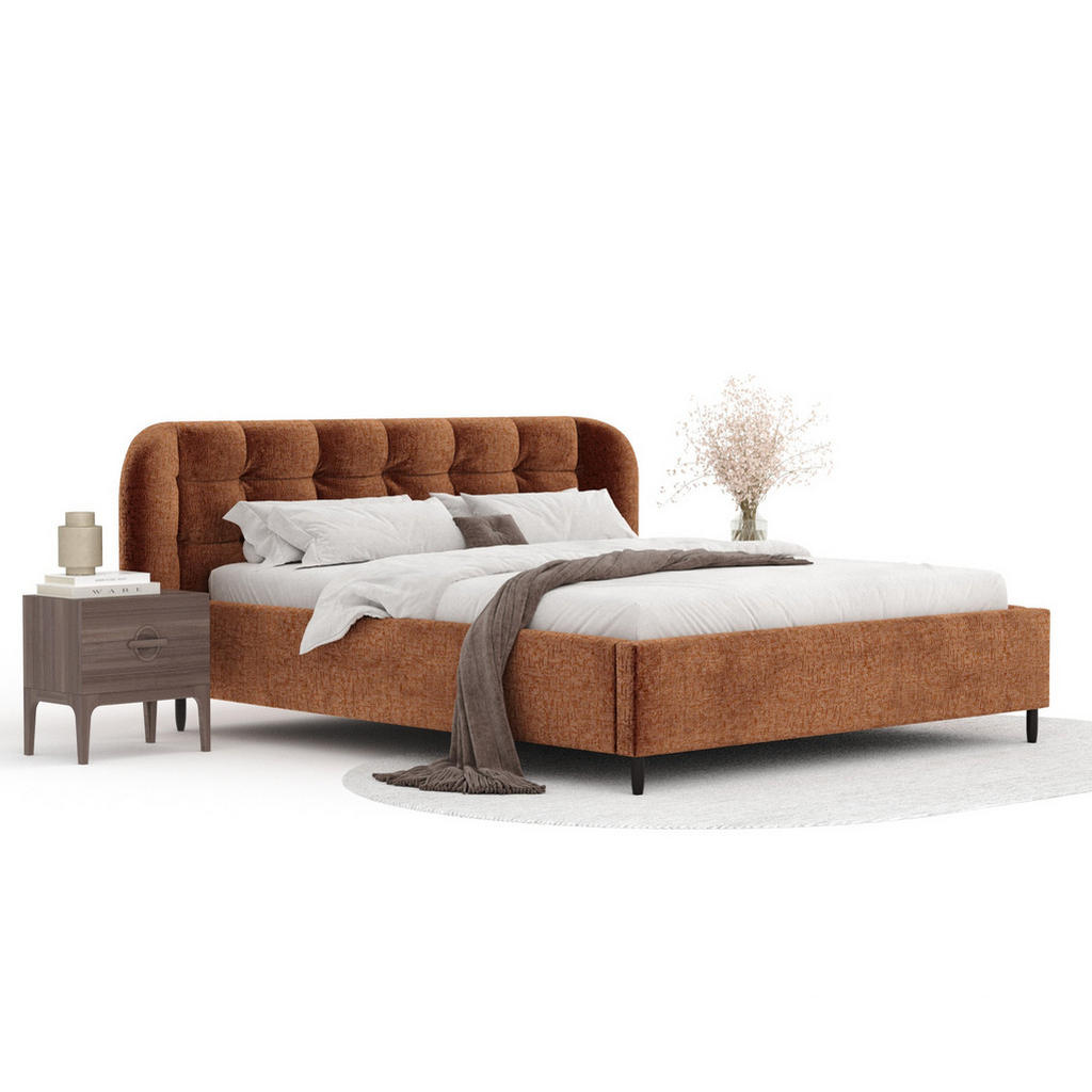 Thumbnail - Maison de Reve Polsterbett, Dunkelorange, Textil, Buche, Kiefer, 180x200 cm, Oeko-Tex® Standard 100, FSC 100%, Made in E...