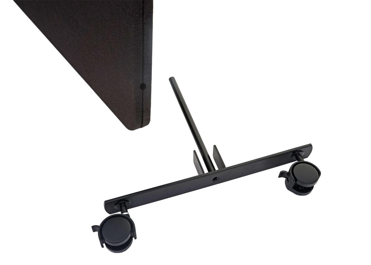 AKKUSTIK-TRENNWAND HxBxT 147x80x39cm doppelwandig rollbar Stoff Braun-Grau - Graubraun, Textil (39/80/147cm) - PROREGAL