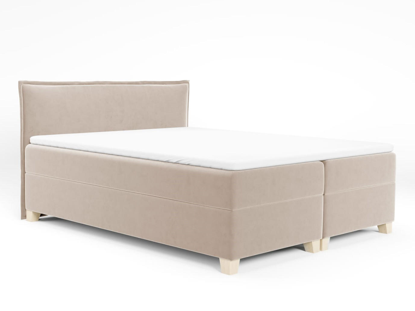 BOXBETT Fren - 180x200 - beige (Paros 02, Velvet) - Beige, Holz/Holzwerkstoff (180/200cm) - Sofnet