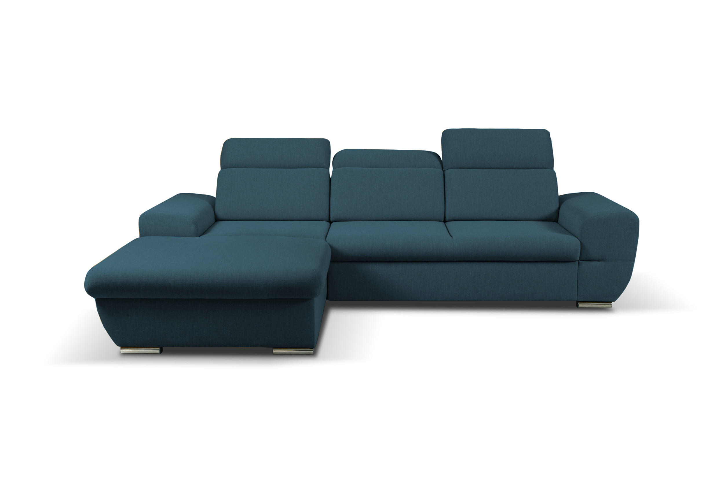 ECKSOFA - FRENSO - Links, Blau (Ronda 79) - Blau, Holzwerkstoff (281/183cm) - Möblo