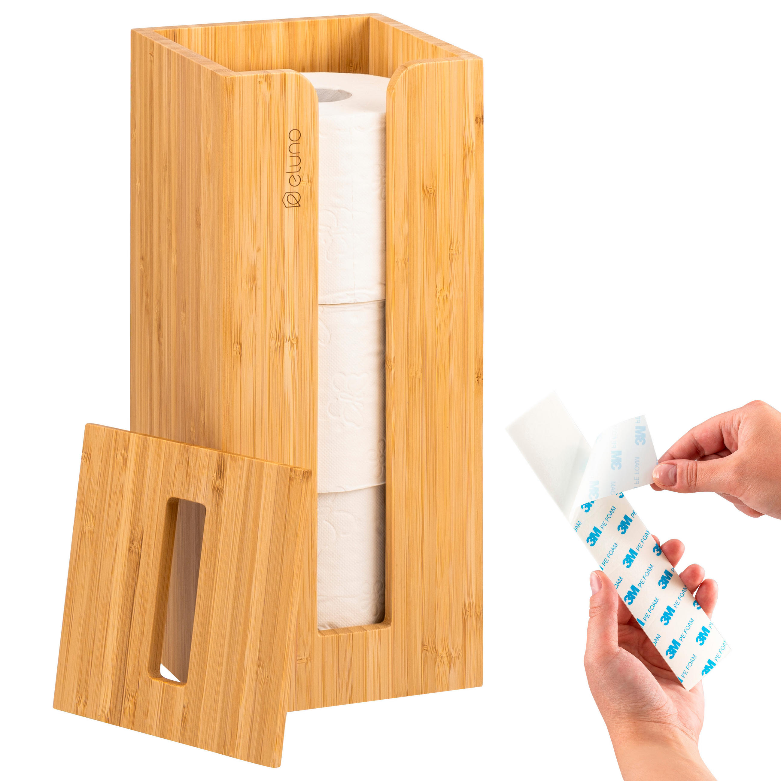 TOILETTENPAPIERAUFBEWAHRUNG, Bambus, eckig - Braun, Holz (14.5/34/14.5cm) - eluno