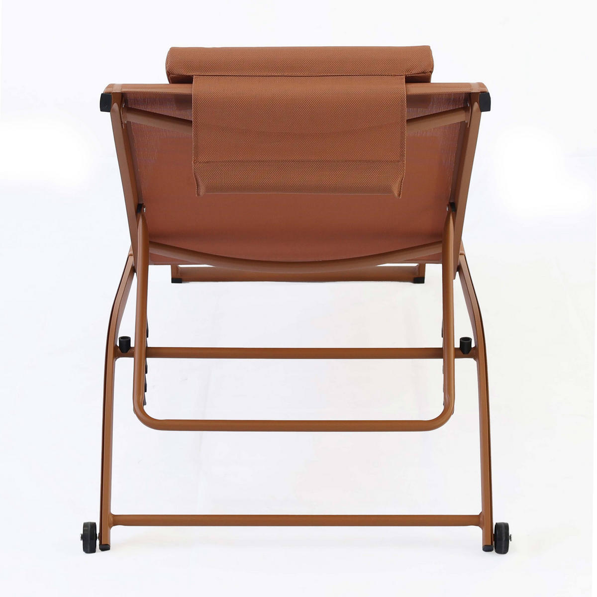 SONNENLIEGE 2-tlg., Terrakotta - Braun, Textil (70/69/182cm) - Oviala