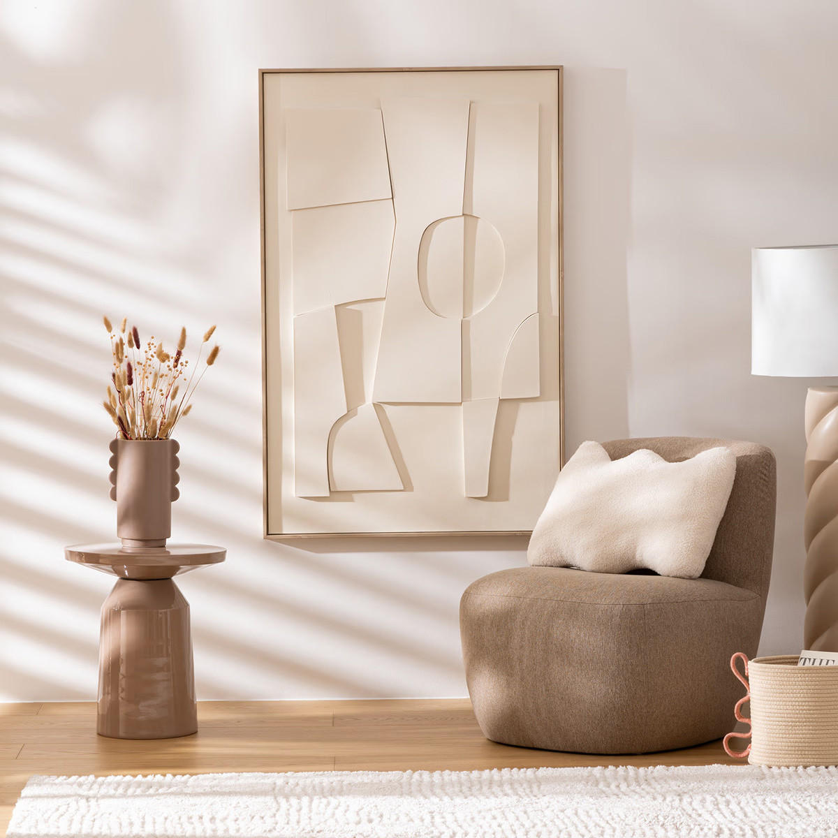 VASE Keramik Wavy Bliss Ø 13 cm - Taupe, Keramik (25.5cm) - Atmosphera Createur d´interieur