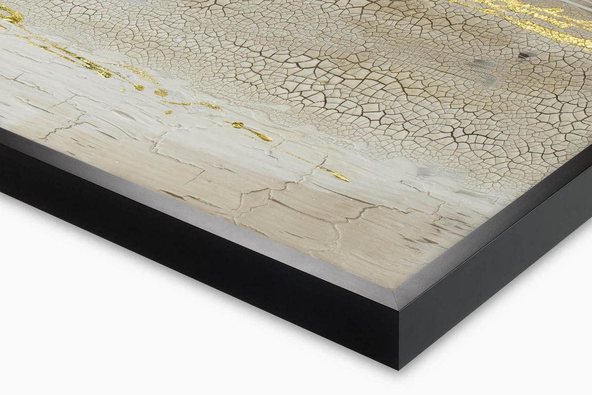 OLEJOMALBA 120/60 cm, Moře a pláž - bílá/zlatá, dřevo/textil (120/60cm) - KUNSTLOFT