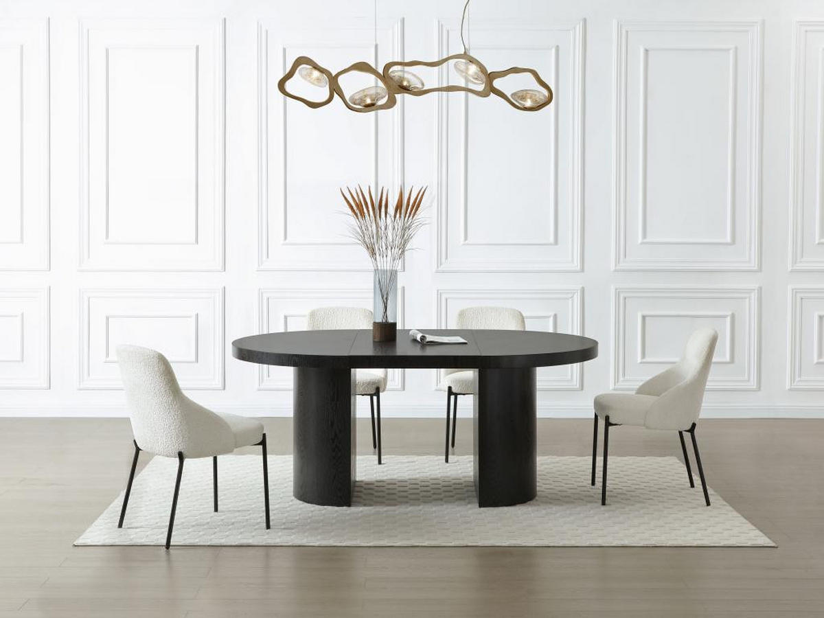 ESSTISCH ausziehbar - 4 bis 12 Personen - MDF - Schwarz - SIDRINA - Schwarz, Holz (240/120/76cm) - Vente-Unique