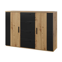 SIDEBOARD SIGNORA 132/94/40 cm mit 4 Schubladen und 2 Türen Eiche Artisan - Eiche Artisan, Holzwerkstoff (132/94/40cm) - MASSENO
