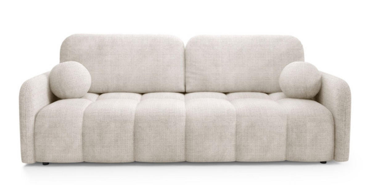 SOFA Cremona 14 KUBI Ausziehbar Mit Bequemem Sitz - Beige, Textil (218/90/88cm) - Sepro Meble